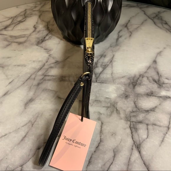 Juicy Couture Vegan Black Faux Perforated Wristlet - Picture 4 of 8